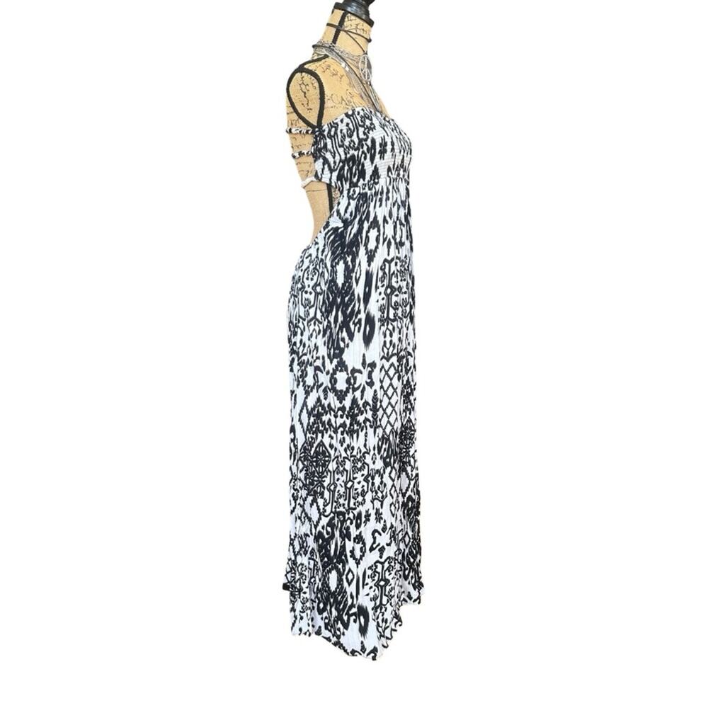 ANTHRO - RAVIYA women's Black and White Summer Strapless Dress - SIZE L - LARGE - Picture 8 of 16